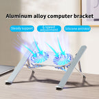 Aluminum Alloy Laptop Cooling Stand - Double Fans, Height Adjustable & Portable