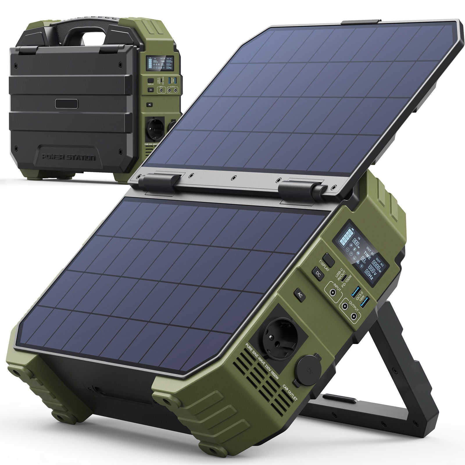 Limited-Time Offer🔥Portable Power Station 1024Wh LiFePO4 Battery 1600W AC Output PWM Controller Solar Generator Pure Sine Wave Outdoor Camping RV