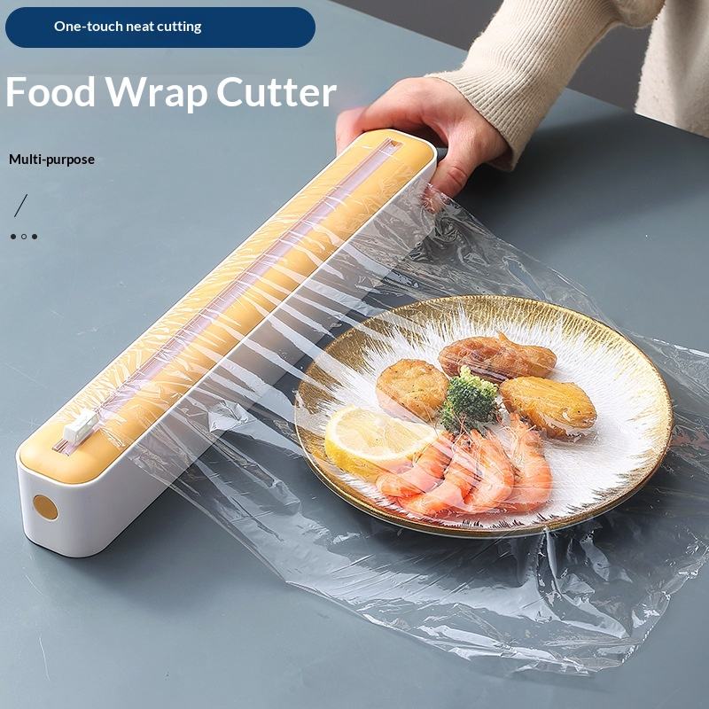 2 in 1 Food Film Dispenser Wrap Dispenser With Cutter Storage Box - Cuts Cling Film & Aluminum Foil, Adjustable-Final 4 Hours: 50%OFF 🔥