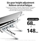 Aluminum Alloy Laptop Cooling Stand - Double Fans, Height Adjustable & Portable