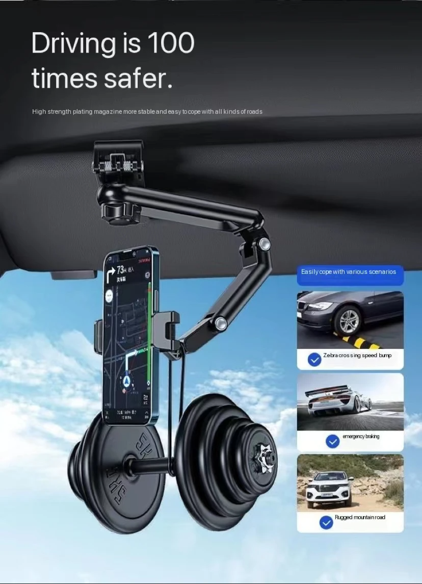 Limited Time: 40% OFF 🔥Multi-Functional Rotating Phone Mount, Clip-On Car Visor Holder & Kitchen Stand for Versatile Use