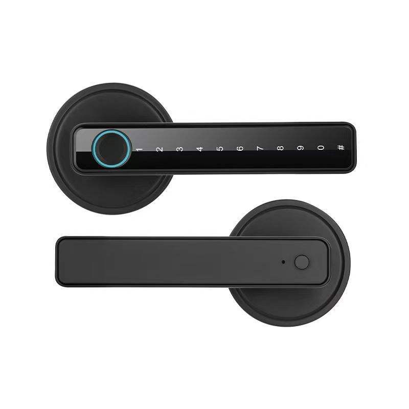 ⚡50% off⚡3 sets Smart Lock, Biometric Fingerprint & Key Card Electronic Security Lock, Anti-Theft Smart Handle Lever Lock, Bluetooth APP Remote Control Keyless Entry Lock for Home Apartment Office Rental