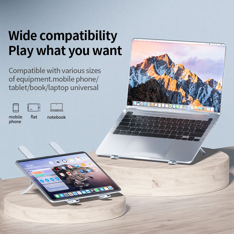 Aluminum Alloy Laptop Cooling Stand - Double Fans, Height Adjustable & Portable