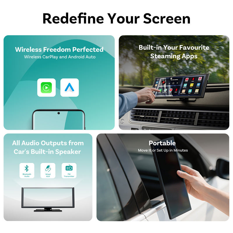 🍃Limited-Time Offer🔥11.4" Portable Touch Screen Car GPS Navigator🍃 4K Ultra HD LCD Car Display, Wireless CarPlay & Android Auto, Worldwide Map Support, USB Plug and Play Car Entertainment System with 1 Year Warranty