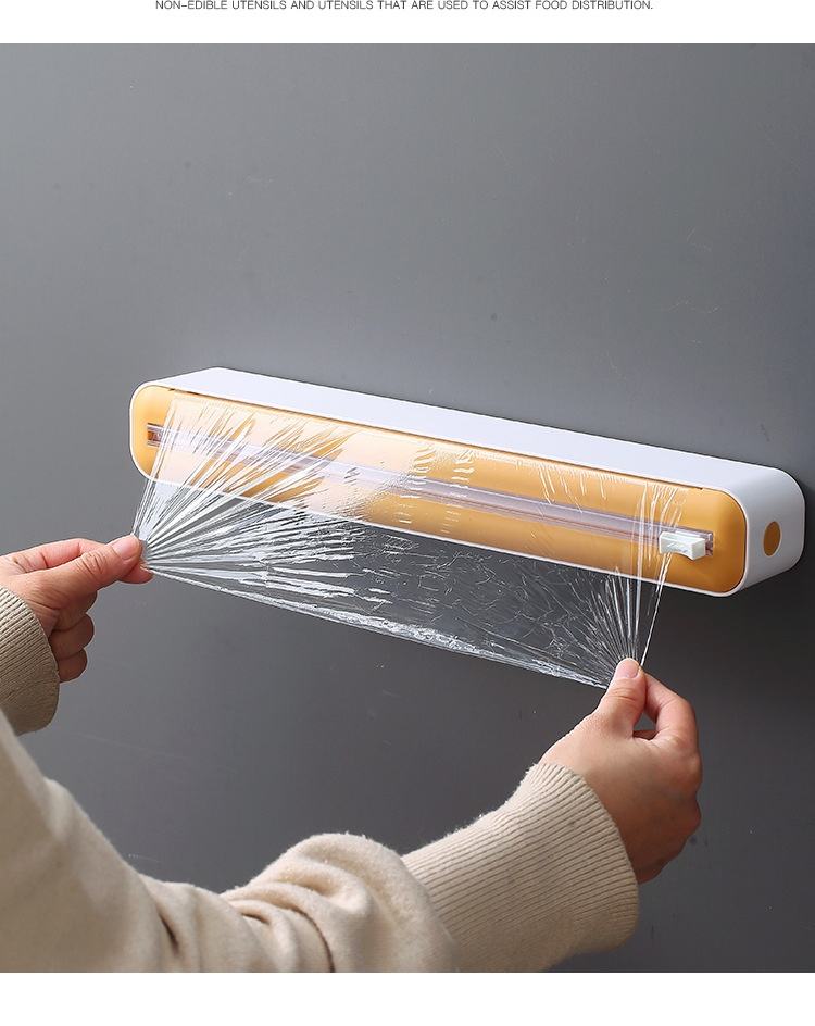 2 in 1 Food Film Dispenser Wrap Dispenser With Cutter Storage Box - Cuts Cling Film & Aluminum Foil, Adjustable-Final 4 Hours: 50%OFF 🔥