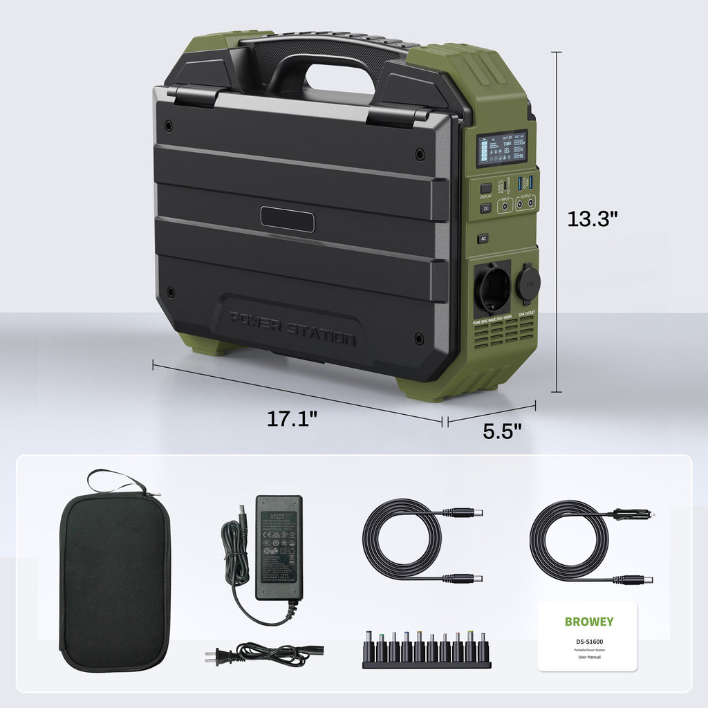 🍃Portable Power Station ✅ Subsidized Price✅ 1024Wh LiFePO4 Battery 1600W AC Output PWM Controller Solar Generator Pure Sine Wave Outdoor Camping RV