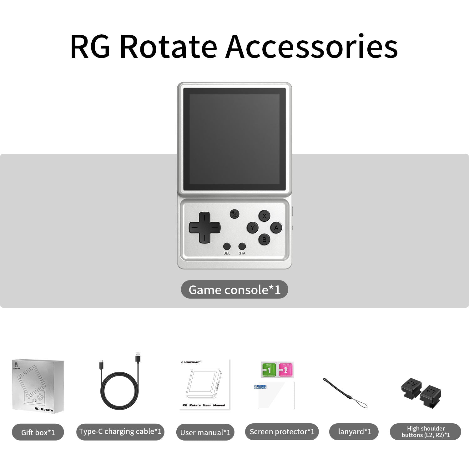 ANBERNIC RG Rotate Swivel-Screen Android Handheld Mini Game Boy Retro Console Support USB-C DAC to 3.5mm Headphone Jack