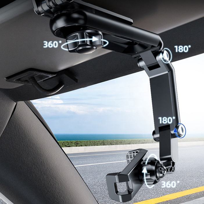 Limited Time: 40% OFF 🔥Multi-Functional Rotating Phone Mount, Clip-On Car Visor Holder & Kitchen Stand for Versatile Use