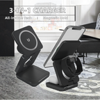 15W High Capacity Fast Charging Foldable 3-in-1 Magnetic Portable Waterproof Wireless Charger Holder