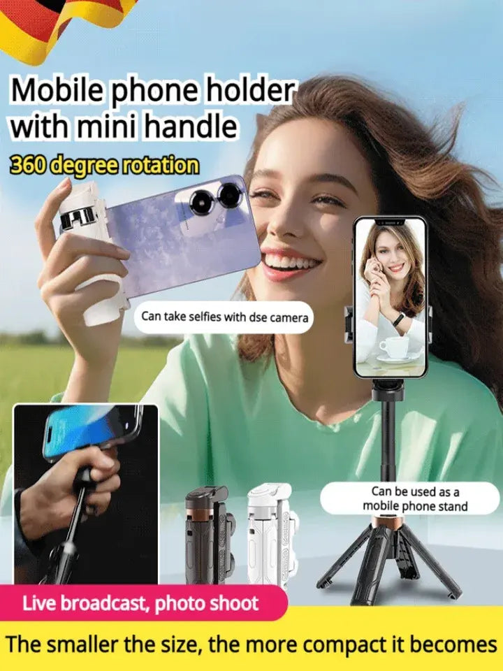 Limited Time: 30% OFF 🔥Mini Selfie Stick Foldable 3 in 1 Extendable Grip Phone Shooting Tripod Stand with BT Remote Control