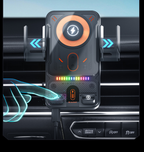 2026 New 15W Fast Charging Car Phone Holder, Infrared Smart Induction Wireless Charger, RGB Atmosphere Light, 360° Rotation Adjustable Height Air Vent Car Mount