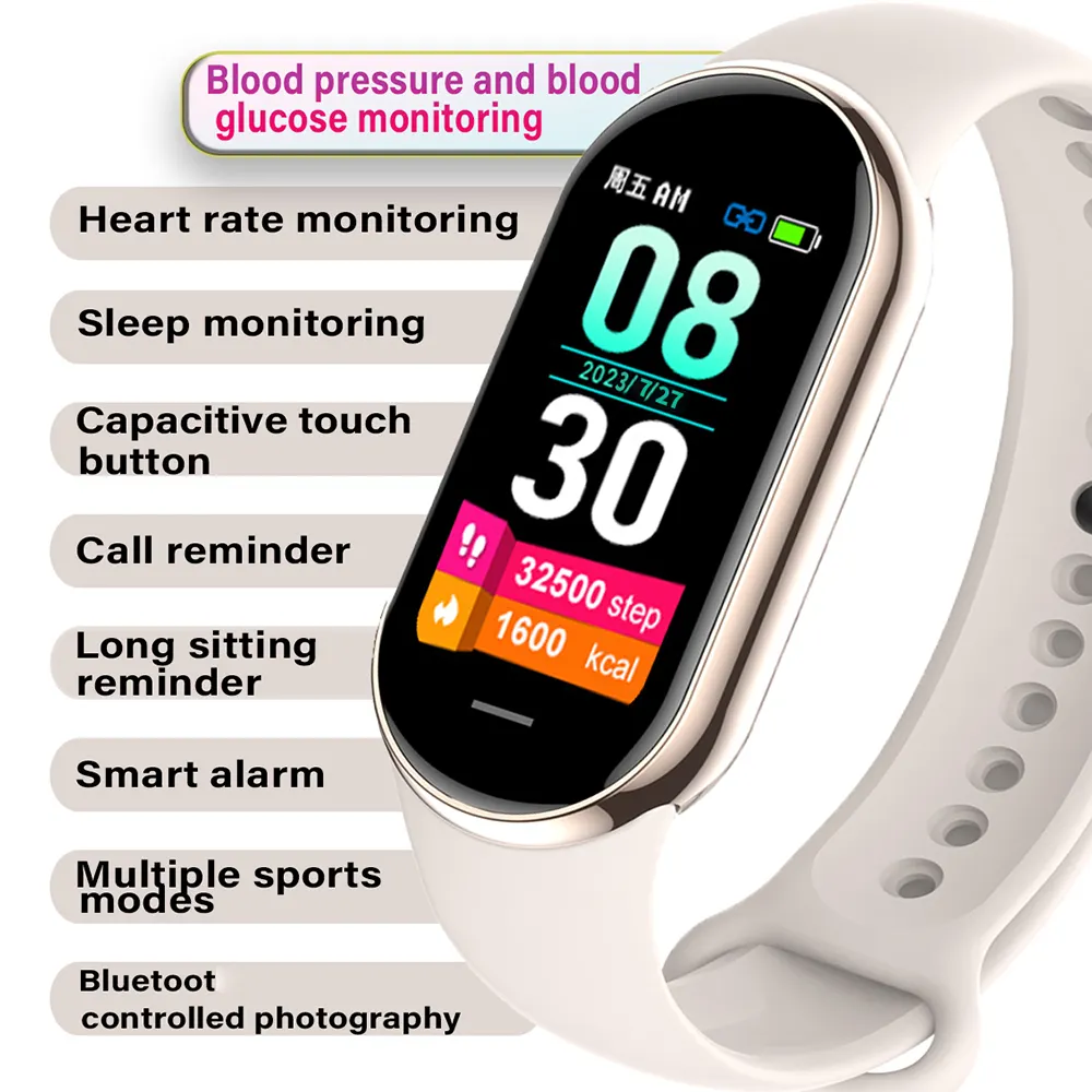 M8 D20 Smart Band, USB Direct Charging Smart Watch Bracelet, Sports Fitness Tracker with Live Wallpaper, Heart Rate Monitor & Pedometer