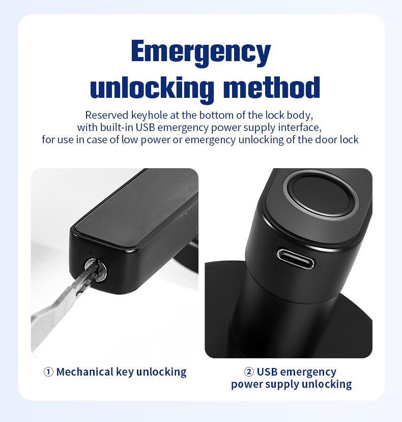 ⚡50% off⚡3 sets Smart Lock, Biometric Fingerprint & Key Card Electronic Security Lock, Anti-Theft Smart Handle Lever Lock, Bluetooth APP Remote Control Keyless Entry Lock for Home Apartment Office Rental