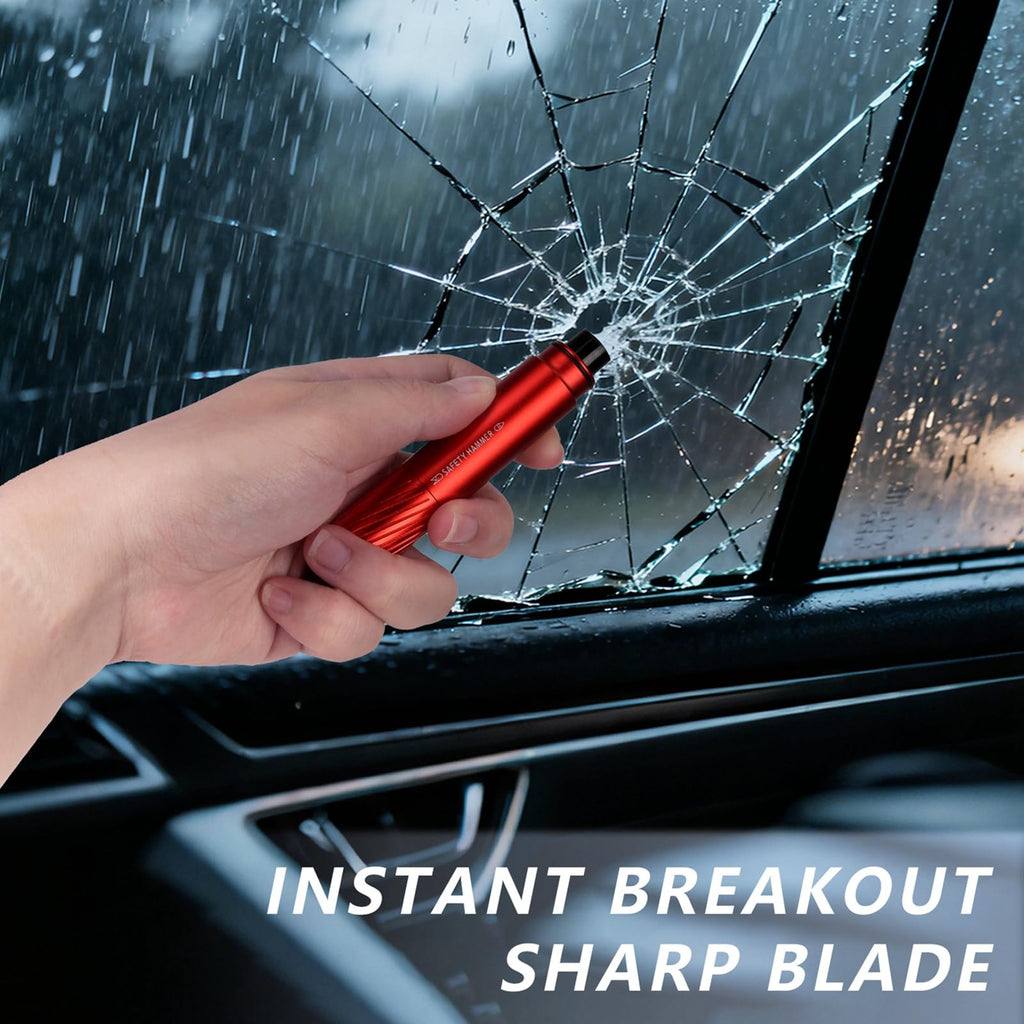 2 Pack 2026 Upgraded Safety Hammer | Underwater Glass Breaker, Seatbelt Cutter, Emergency Escape Tool for Cars + Free Test Glass Gift