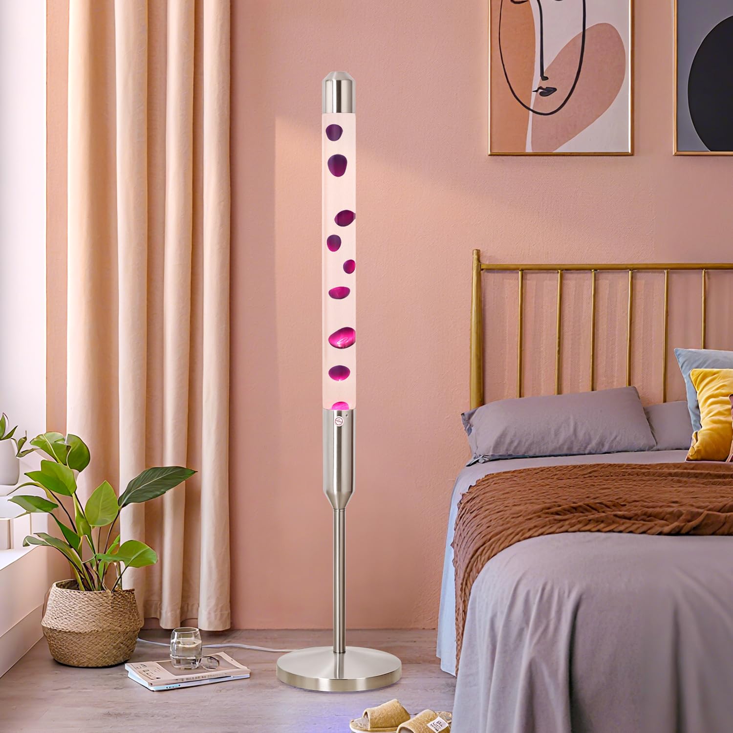 Big Promotion for Sales Boost🔥🔥🔥59-Inch Liquid Motion Lamp, Magma Lamp, Mood Relaxation Light, Purple Wax, Aluminum Alloy and Tempered Glass, Suitable for Home Decoration, Living Room, Office, Bedroom, Cafe