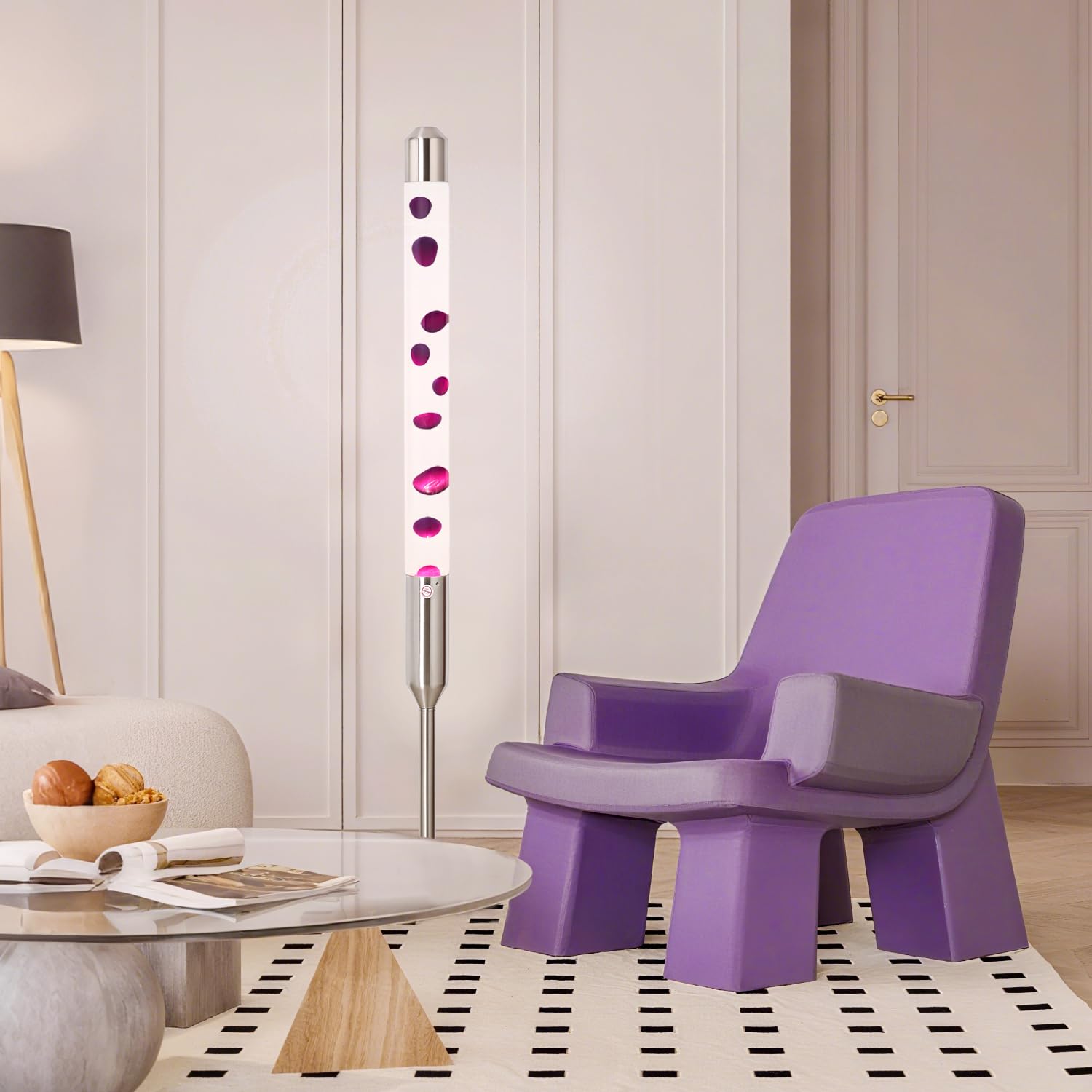Big Promotion for Sales Boost🔥🔥🔥59-Inch Liquid Motion Lamp, Magma Lamp, Mood Relaxation Light, Purple Wax, Aluminum Alloy and Tempered Glass, Suitable for Home Decoration, Living Room, Office, Bedroom, Cafe
