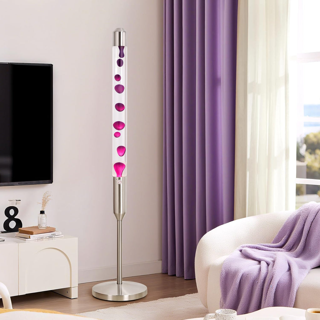 Big Promotion for Sales Boost🔥🔥🔥59-Inch Liquid Motion Lamp, Magma Lamp, Mood Relaxation Light, Purple Wax, Aluminum Alloy and Tempered Glass, Suitable for Home Decoration, Living Room, Office, Bedroom, Cafe