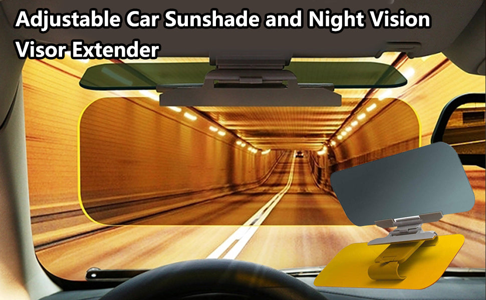Car Anti-glare Driver Eye Protection Sun Visor Goggles - Yellow/Green, Day/Night Dual Use, Universal Fit