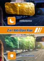 Car Anti-glare Driver Eye Protection Sun Visor Goggles - Yellow/Green, Day/Night Dual Use, Universal Fit