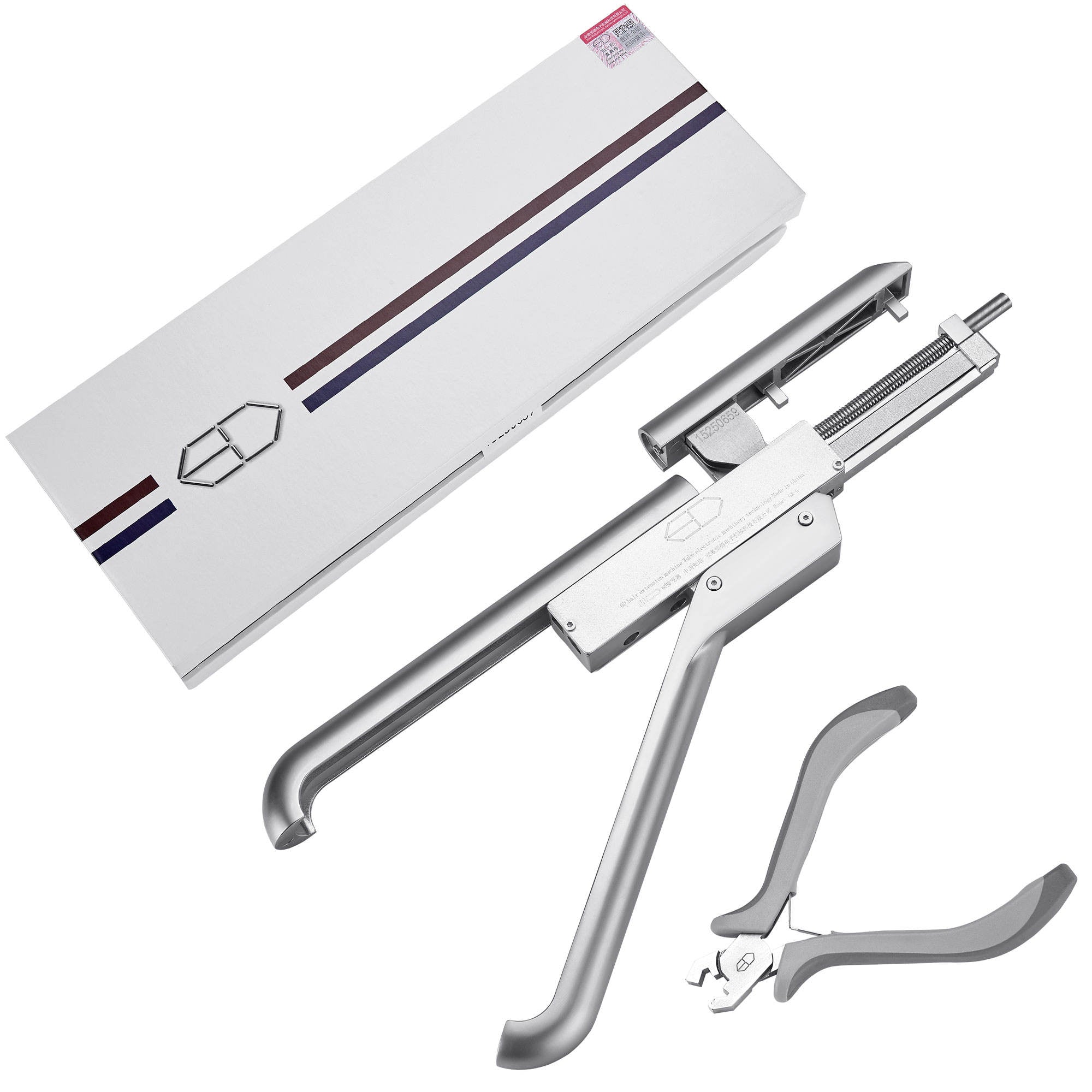 6D Hair Extensions Machine kit,1st Generation 10 pin 6D Hair Extension Gun, Invisible Seamless No-Trace Hair Extensions Tool with Pliers for Salon