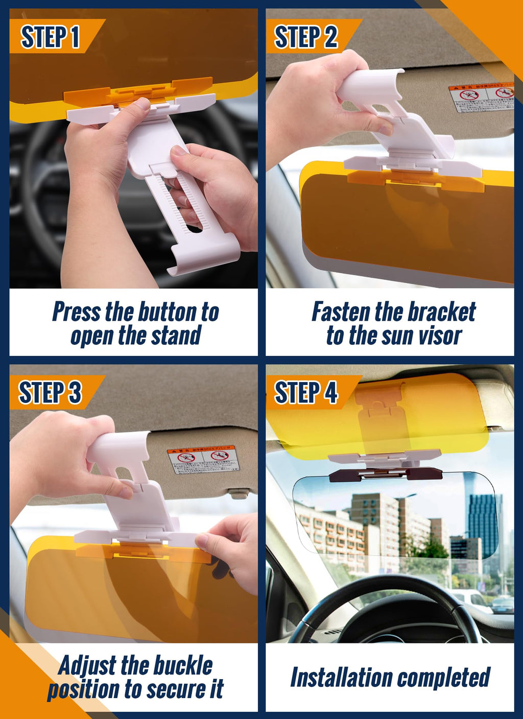 Car Anti-glare Driver Eye Protection Sun Visor Goggles - Yellow/Green, Day/Night Dual Use, Universal Fit