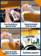 Car Anti-glare Driver Eye Protection Sun Visor Goggles - Yellow/Green, Day/Night Dual Use, Universal Fit