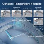 Smart Bidet Toilet Seat with Remote, Suitable for most round toilets,Adjustable Heated Seat&Air Dryer, Endless Instant Warm Water, Multiple Spray Modes, Stainless Steel Nozzle, Soft Close, Deodorizer, 3D Curved