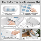 Bubble Bath Mat for Bathtub, Tub Spa Massager | Washable Soft Pillow & 6-Speed Motorized Air Pump, Warm Bubbles, Remote Control, Non-Slip Whirlpool Bathtub Spa Mat
