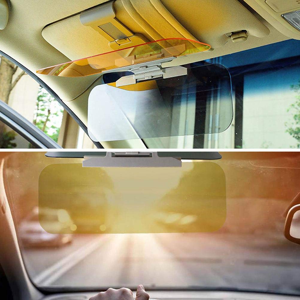 Car Anti-glare Driver Eye Protection Sun Visor Goggles - Yellow/Green, Day/Night Dual Use, Universal Fit