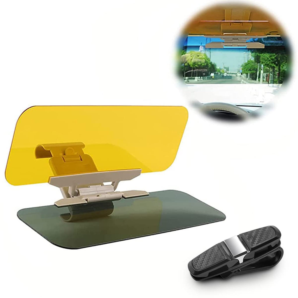 Car Anti-glare Driver Eye Protection Sun Visor Goggles - Yellow/Green, Day/Night Dual Use, Universal Fit