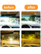 Car Anti-glare Driver Eye Protection Sun Visor Goggles - Yellow/Green, Day/Night Dual Use, Universal Fit