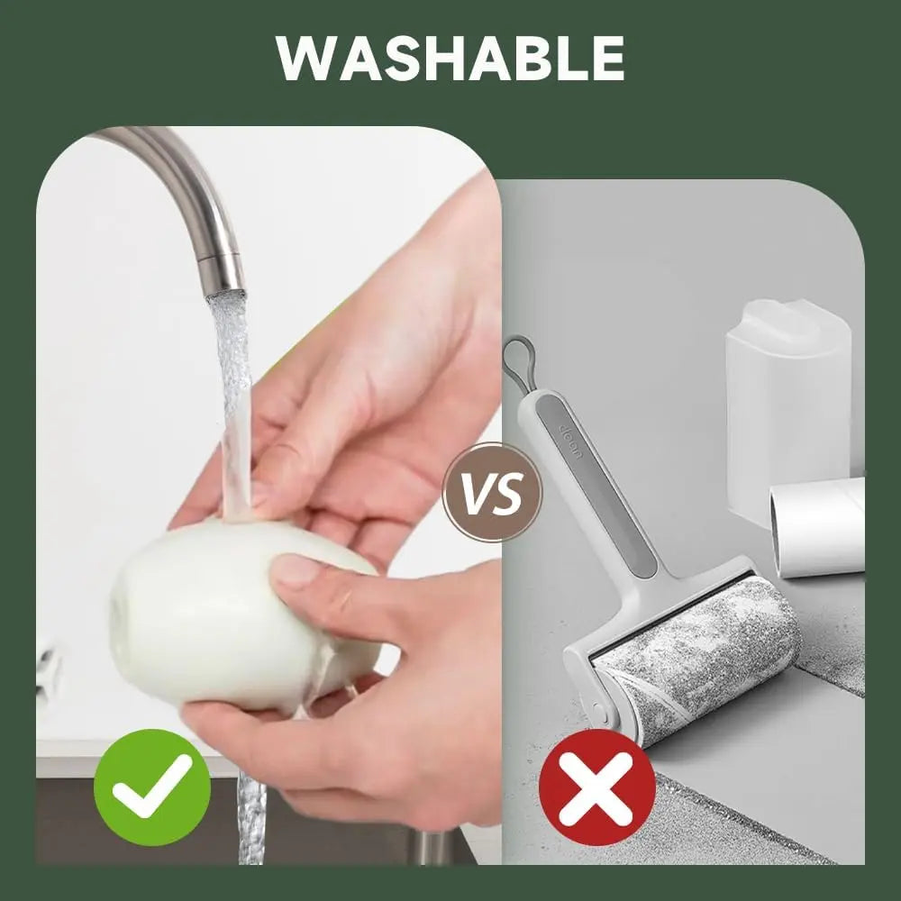 Portable Reusable Lint Roller | Washable Hair Remover, Strong Adhesive for Clothes & Pet Fur, Home Travel Lint Brush