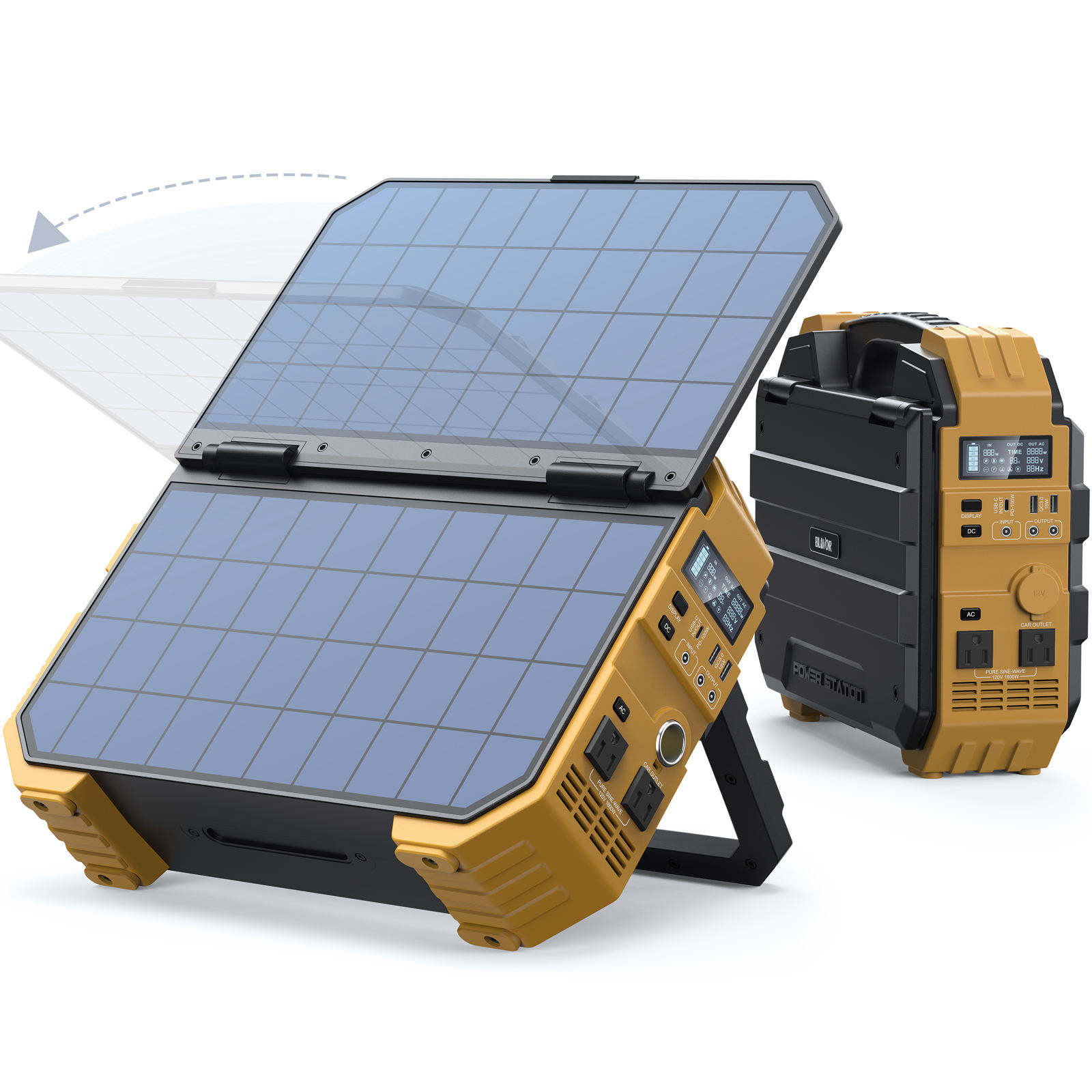 Limited-Time Offer🔥Portable Power Station 1024Wh LiFePO4 Battery 1600W AC Output PWM Controller Solar Generator Pure Sine Wave Outdoor Camping RV
