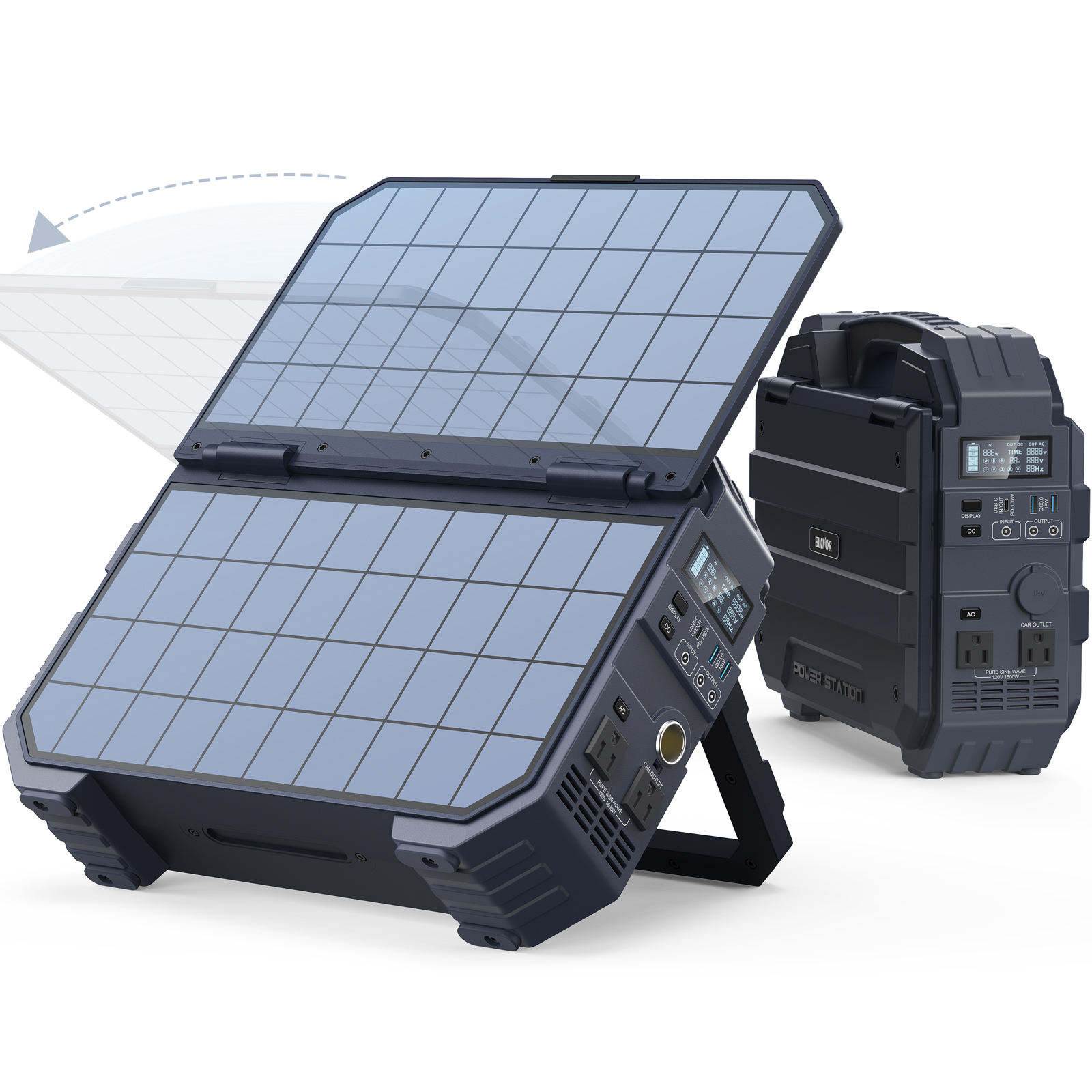 Limited-Time Offer🔥Portable Power Station 1024Wh LiFePO4 Battery 1600W AC Output PWM Controller Solar Generator Pure Sine Wave Outdoor Camping RV