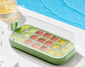 Ecoco Food Grade Ice Cube Mould, Quantitative Press Type Quick-Freezing Ice Tray, Hands-Free Fast Demoulding Refrigerator Ice Maker Tool for Home Kitchen Summer Drinks