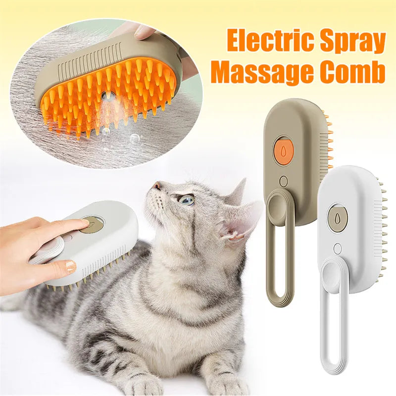 3 in 1 Pet Steam Brush | Rechargeable, Self-Cleaning, Deshedding & Massage Tool for Dogs & Cats-Final 3 Hours: 30%OFF 🔥