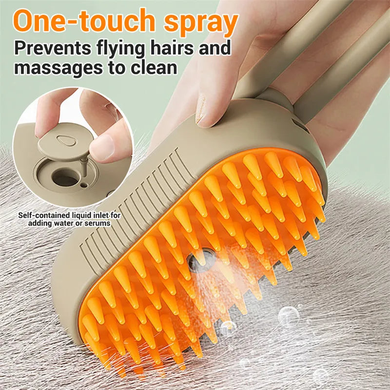3 in 1 Pet Steam Brush | Rechargeable, Self-Cleaning, Deshedding & Massage Tool for Dogs & Cats-Final 3 Hours: 30%OFF 🔥