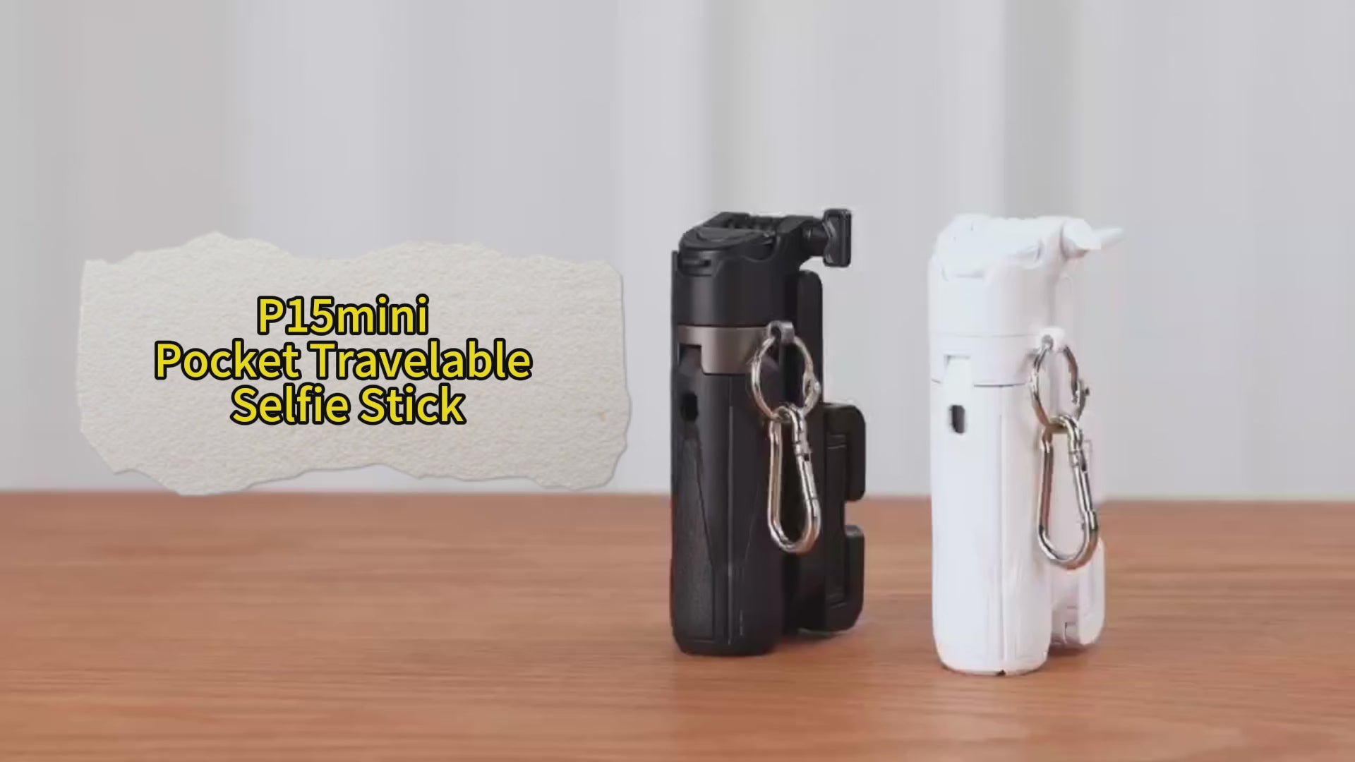 【Official Genuine】P15 Mini Selfie Stick Tripod, One-Click Pop-Up 4-Leg Stable Phone Stand, Wireless Remote Control Portable Selfie Holder Compatible with Fill Light for Travel Vlog Live Streaming